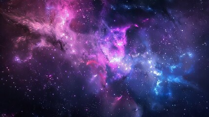 Obraz premium Spectacular cosmic nebula swirling with vibrant interstellar dust and glittering stars in the vast universe