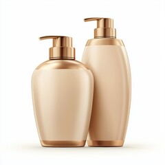 salon-style shampoo and conditioner set with luxurious design, centered on a clean white background