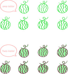 色鉛筆で描いた果物_スイカ