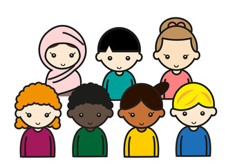 笑顔の様々な人種の子どもたち