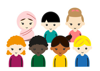 笑顔の様々な人種の子どもたち　2