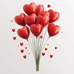 Red heart balloons for celebration and love.