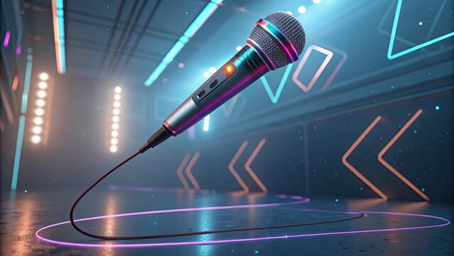 Dynamic microphone in a vibrant performance setting