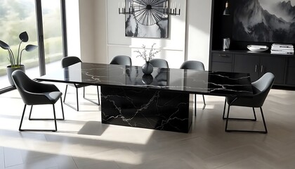 Fototapeta premium Black Marble Table