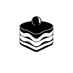 Layered Cake Dessert: A Delicious Sweet Treat. This simple, minimalist graphic is perfect for bakery logos and food designs.