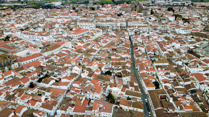drone, vista a&eacute;rea &Eacute;vora, Alentejo, casas e telhados