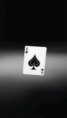 Flying Playing Card Four Spade White, Clipping Path