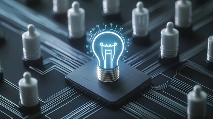 leadership development, innovative leadership, breakthrough thinking, creative problem-solving, futuristic business concepts, digital transformation, high-tech environment, vibrant neon aesthetics,