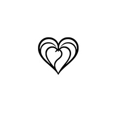 Elegant Heart Design: Minimalist Black and White Vector Graphic. Perfect for Valentine's Day, love symbols, and romantic designs.