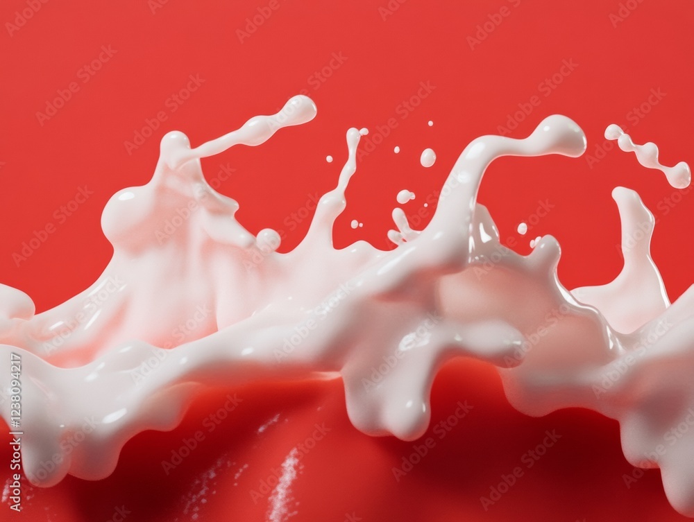 Leinwandbilder Vibrant Liquid Dynamics Visualization High-Res Water Splash Texture in Minimalist Red - Visual Content for Design Innovation and Marketing Strategies