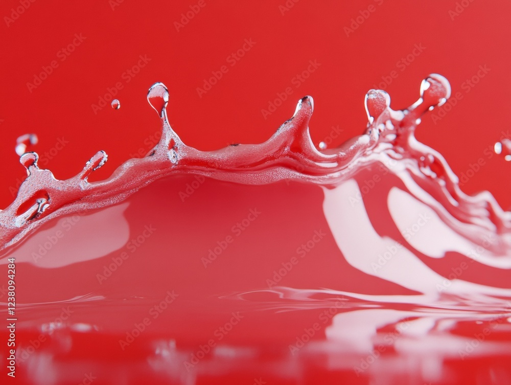 Aufkleber dynamic red ocean wave surface splash texture and water droplet patterns for modern marketing and in
