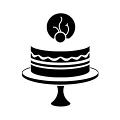 Delicious Cake on Pedestal: A delectable layered cake, perfect for birthdays or celebrations. This image showcases the cake's rich texture and elegant presentation.