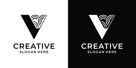 Luxury Initial letter V logo design Abstract Vector