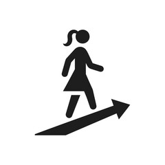 Woman Moving Up Icon
