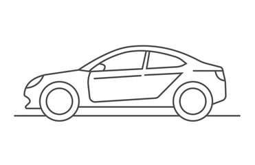 Vector line art car with white background.