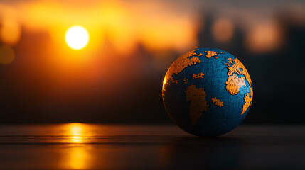 A globe with puzzle pieces missing, depicting incomplete globalization, Realistic Photo Professional photography, Warm, soft directional lighting with diffused shadows,