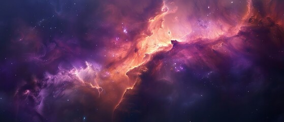 Fototapeta premium Majestic cosmic swirl of vivid nebula clouds, vibrant stardust, and starry night sky in a vast celestial realm