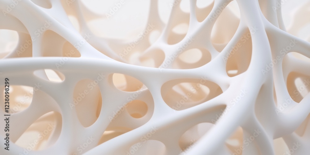 Aufkleber future-tech bio aesthetic abstract synthetic dna-like structures in smooth porcelain fibers - innova