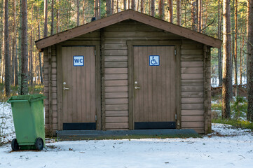 Public toilet near nature reserve in Hallefors Sweden