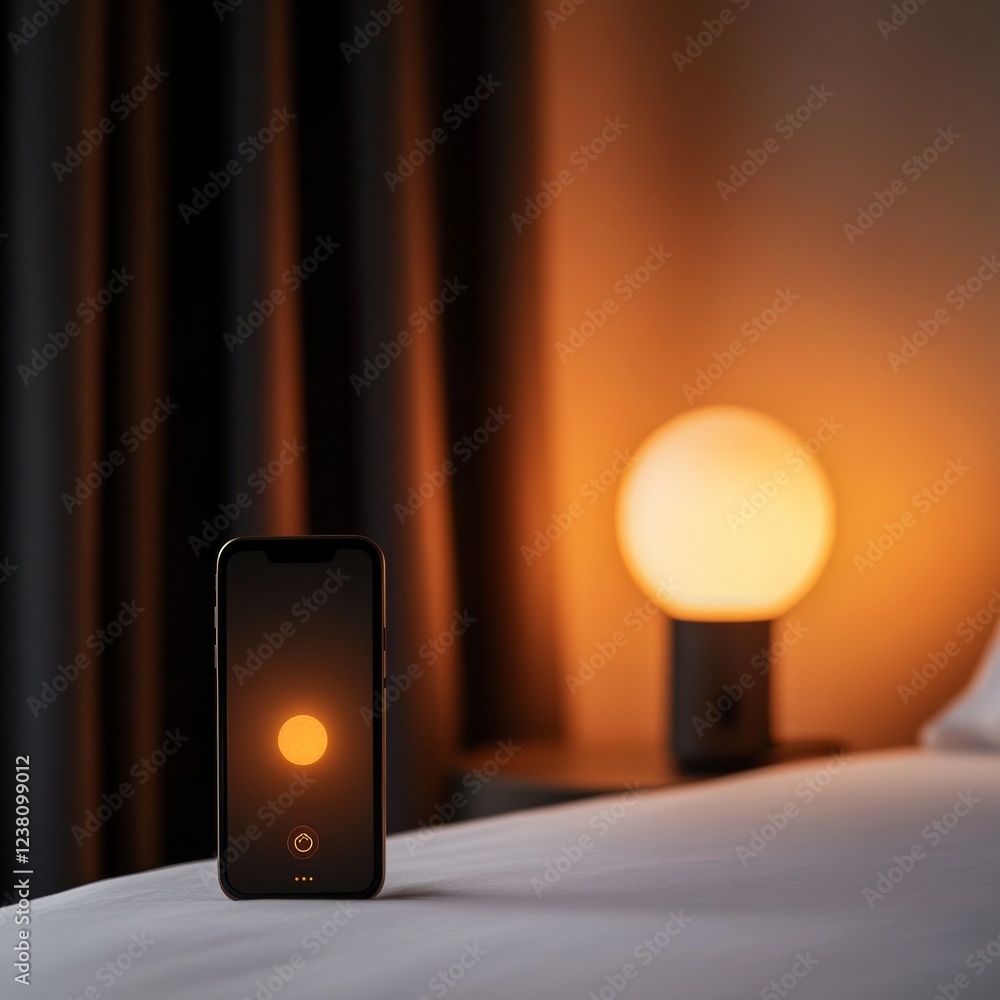 Aufkleber minimalist smart home sleek plug and smartphone control interface with ambient lighting - energy-eff