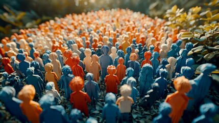 A mesmerizing tapestry of humanity: A vibrant multitude of diverse individuals gathered together, symbolizing unity, community, and the collective human experience.