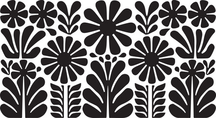 Matisse curves aestethic seamless flower patterns | Groovy abstract flower art set | Botanic vector illustration | Set of groovy abstract botanical floral background in trendy naive retro hippie