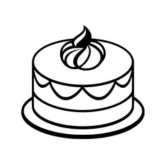 A delectable layered cake, adorned with creamy frosting. Perfect for birthdays or any celebration, this image evokes feelings of joy and indulgence.