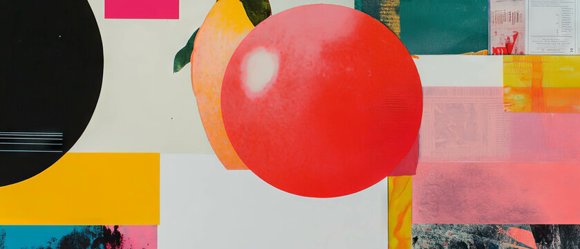 Exploration of color and form in a De Stijl inspired mixed media collage
