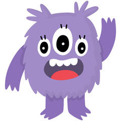 Hand drawn alien cartoon illustration 