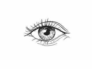 Obraz premium Detailed Line Art of a Human Eye