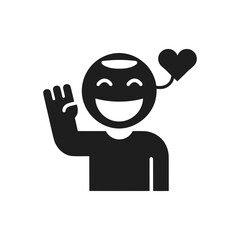 Joyful Figure with Heart Icon