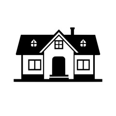 Modern House Exterior: Simple, Classic Home Design - Real Estate, Residential Property, Architecture Illustration