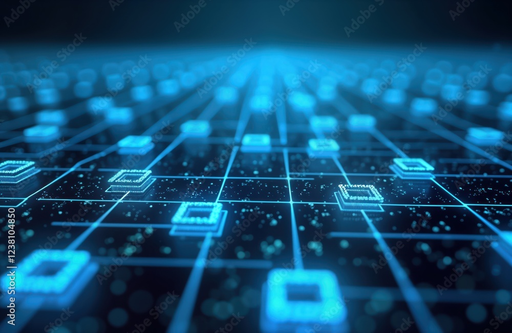 Aufkleber abstract futuristic data transfer network. complex tech system. modern design. global information ex