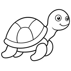 Turtle coloring pages for kids icon on white background.
