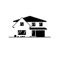 Modern Home Design: A Stylish Contemporary House Exterior.  Perfect for real estate listings and architectural presentations.