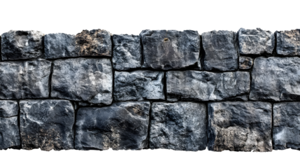 Granite wall on a transparent background. isolated background.