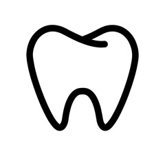Tooth icon on white background, solid color, vector