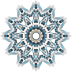 Evil eye beads follow each other's mandala patterns, suitable for tea coasters, porcelain prints, and textiles.