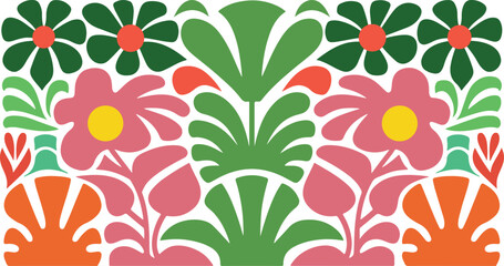 Matisse curves aestethic seamless flower patterns | Groovy abstract flower art set | Botanic vector illustration | Set of groovy abstract botanical floral background in trendy naive retro hippie