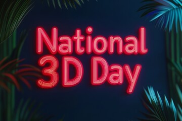 Vibrant Neon Aesthetics Celebrate National 3-D Day and Spring Equinox with Stereoscopic Art for Innovative Digital Media and Modern Cinema Trends
