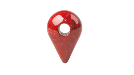 Red location pin pointing place with transparent background