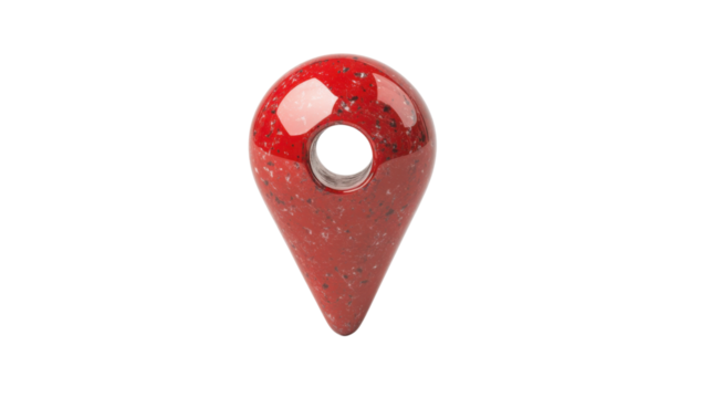 Red location pin pointing place with transparent background