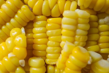 Sliced boiled yellow corn background