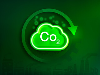 Reduce Co2 emissions to limit climate change, net zero carbon dioxide reduction management concept....