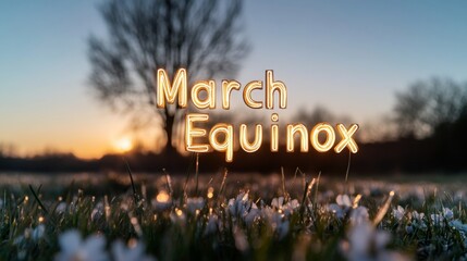 Serene Spring Equinox Golden Glow Over Dewy Meadows - Nature-Inspired Branding and Seasonal Marketing Design for Eco-Friendly Business