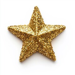 Gold star isolated on a white background, shiny metallic finish, simple design