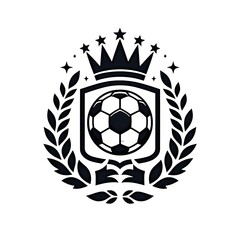 Obraz premium Football Club Emblem with Crown, Shield, and Blank Ribbon