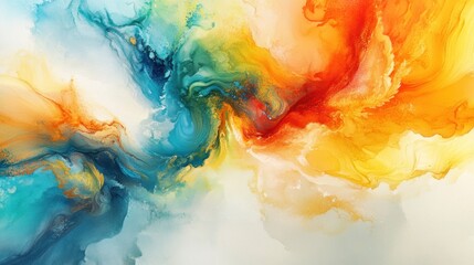 Abstract colorful fluid art painting.