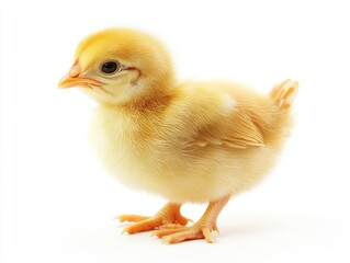Obraz premium adult chicken bird standing isolated on white background realistic photo