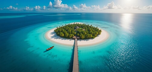 Exotic Beach with Palm Trees